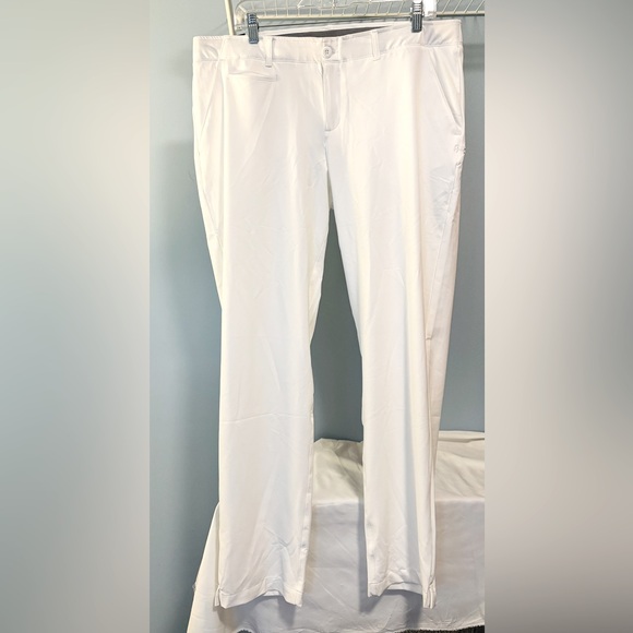NWT Under Armour women’s golf pants size 16 white fitted - Picture 1 of 9